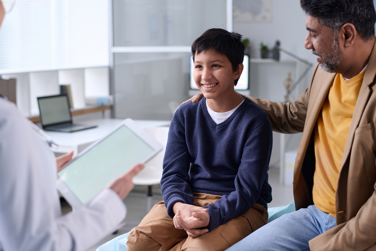 Smiling Middle Eastern Boy Visiting Doctor